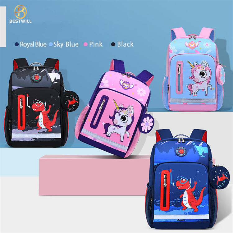 Kid two-piece dinosaur waterproof bendy cute schoolbag