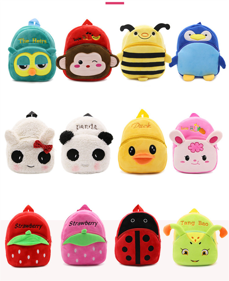 kids school bag soft plush backpacks cartoon boys